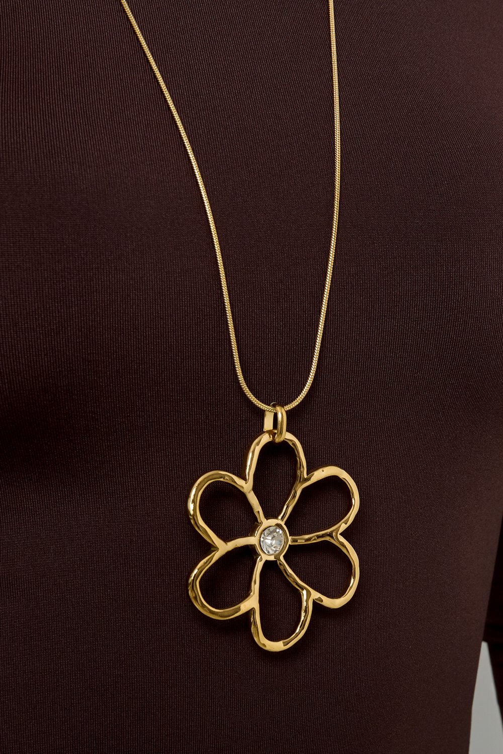 Stainless Steel Long Necklaces Flower Casual Daily Simple Series Women's jewelry h5Picture3